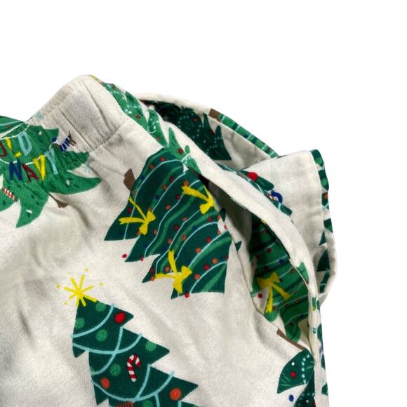 Old Navy Pajama Pants Womens 2X White Green Christmas Tree Flannel Match The Fam - Picture 7 of 16